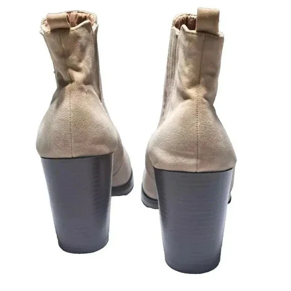 DAISY STREET Womens Ankle Boots Pointed Toe Chunky Stacked Mid Heeled Faux Sz 8 - Picture 4 of 8